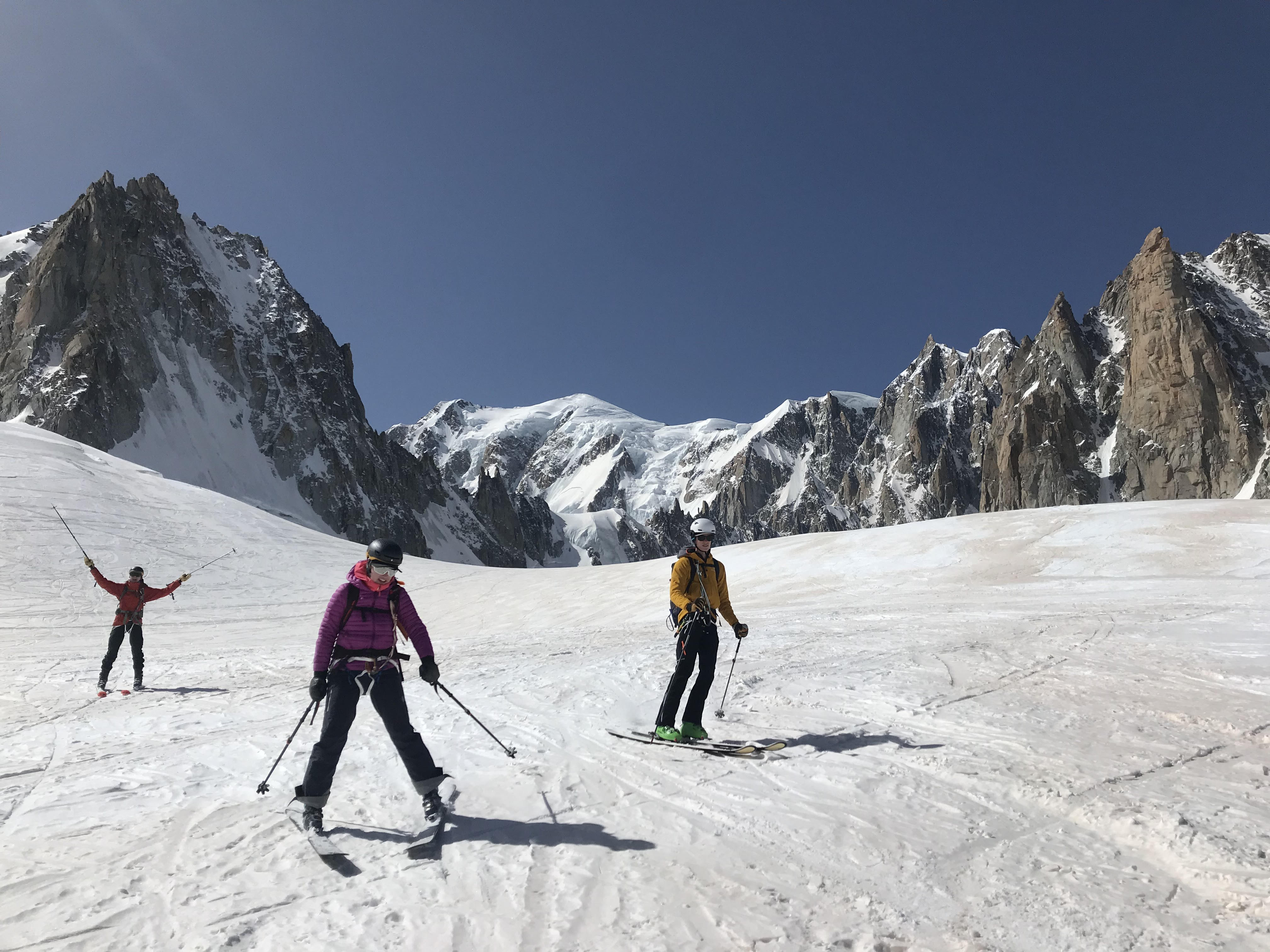 Skiers in the Alps